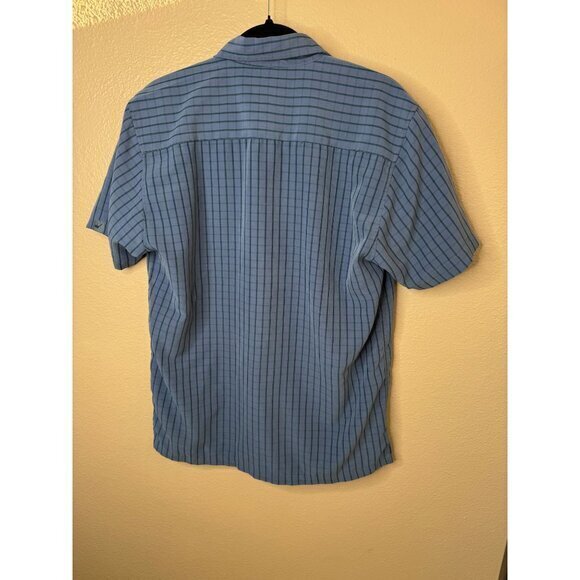 Micros Men's Blue Shirt Size S short sleeve button up collared shirt polynosic - Picture 6 of 7